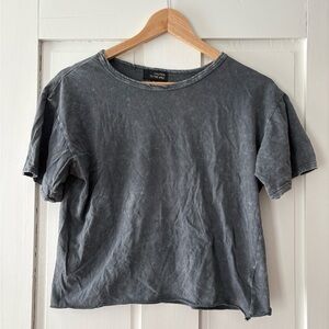 Caution To The Wind Charcoal Short Sleeve Boxy Tee
